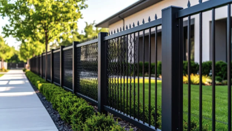 Backyard fence with patio