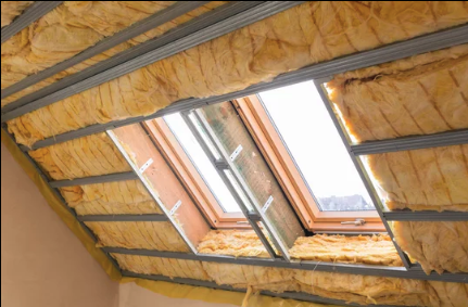 Attic insulation installation
